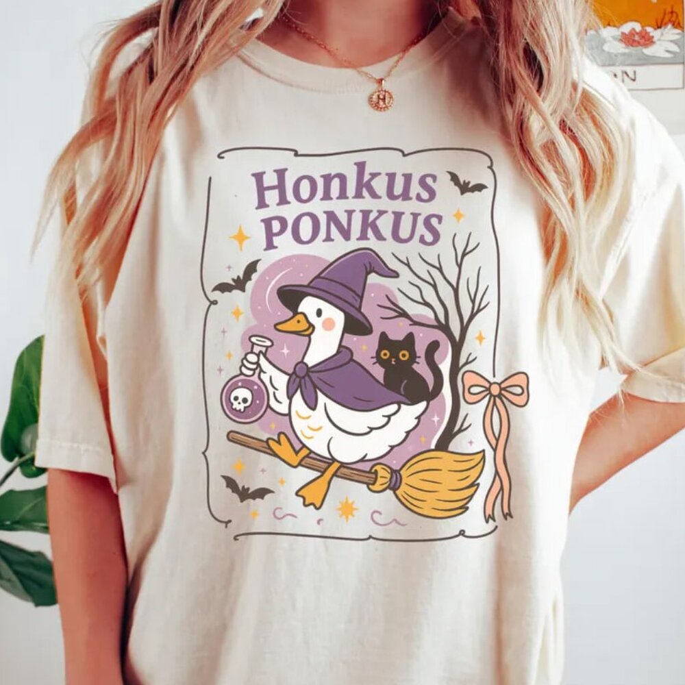 Halloween Witch Shirt, Goose Shirt, Spooky Fall Halloween Tee